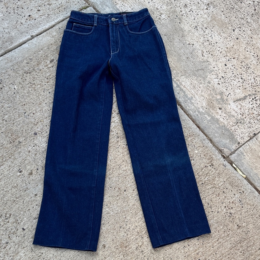 YSL Saint Laurent Dark Blue Slim Straight Petite Womens Jeans - Picture 7 of 13